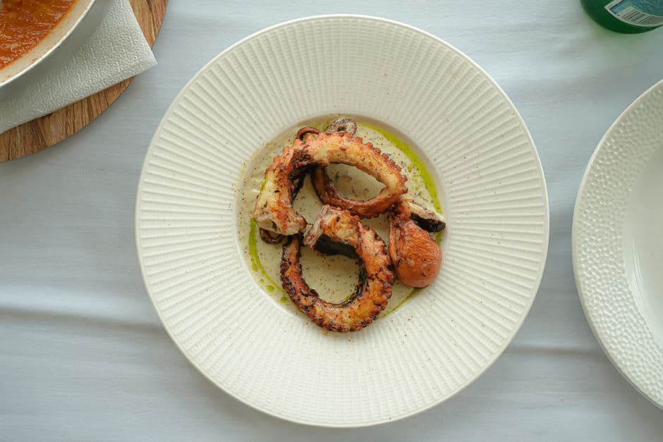 grilled octopus with chickpeas