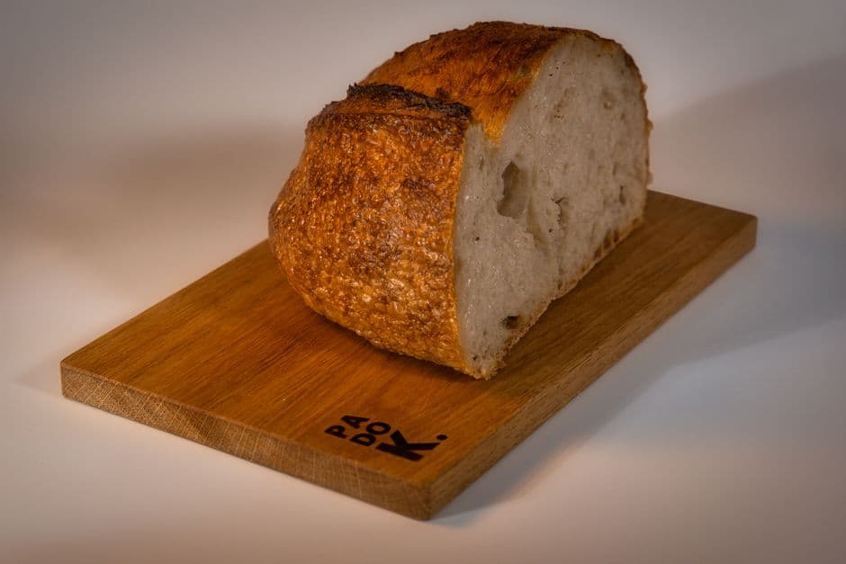 fresh hearth bread on a board