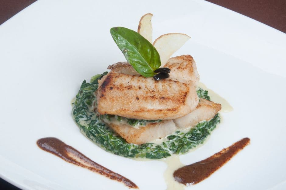 pan-seared cod on a plate