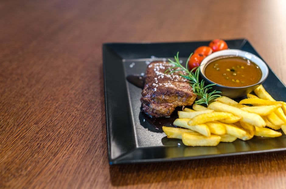 steak frites with herb butter