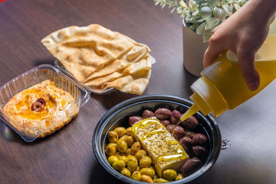 whipped feta with honey and pita